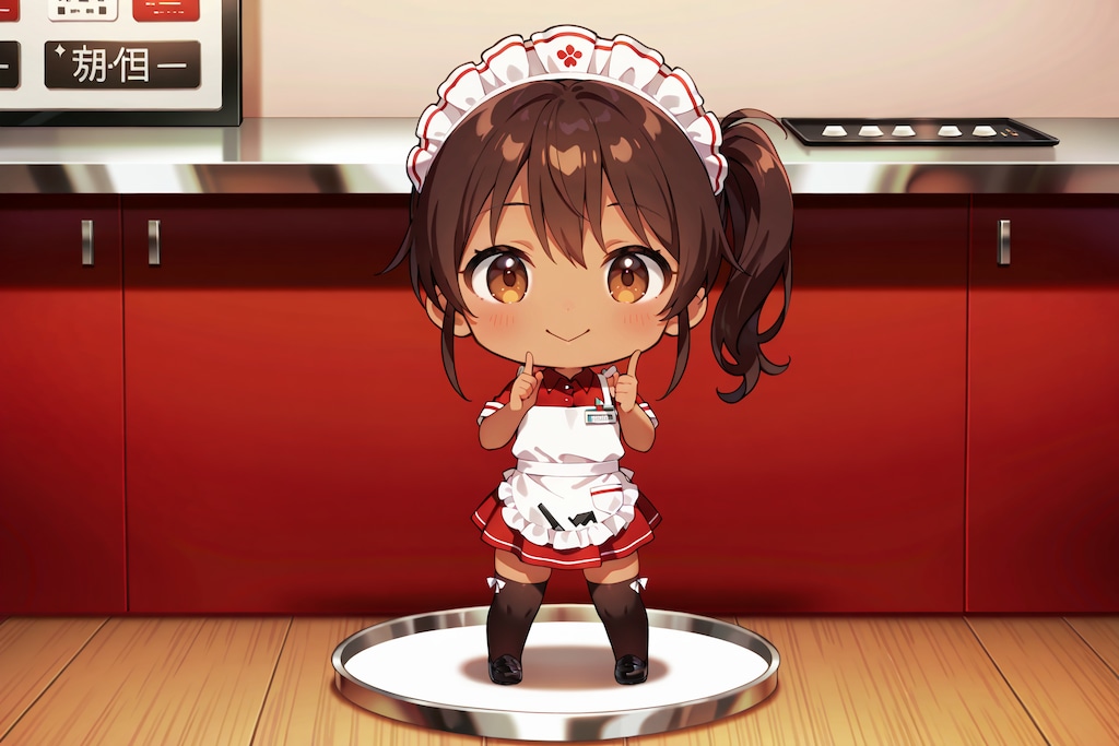 最後の一人だけちょっと違うちびキャラウェイトレスさん YB25