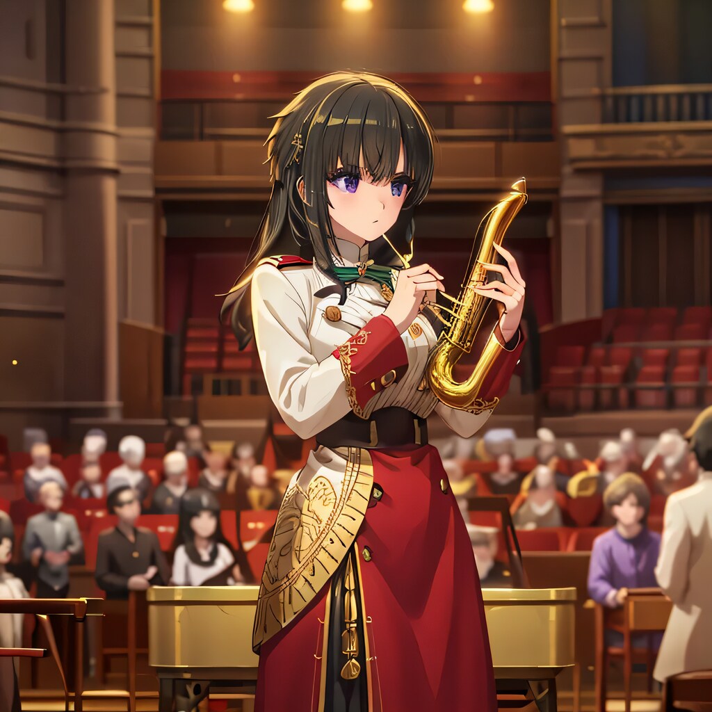 黒髪ロングでブラスバンドの少女３