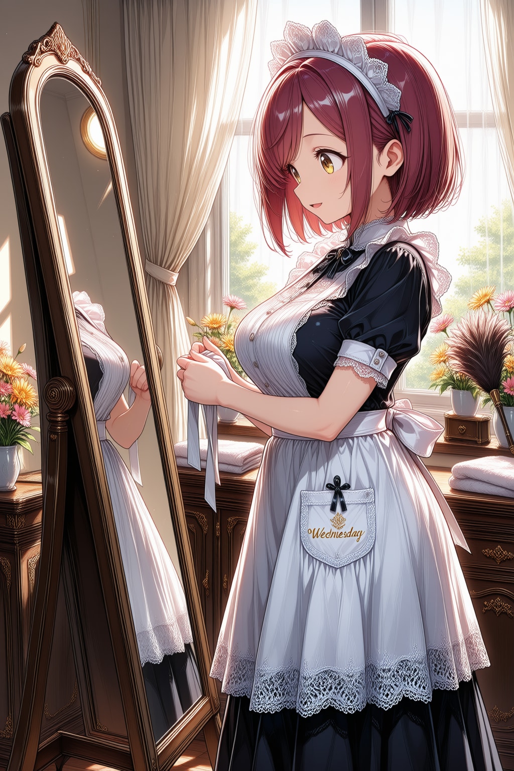 おはようございます（挨拶メイドの芽衣ちゃん） | の人気AIイラスト・グラビア