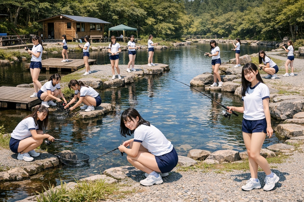 管理釣り場で釣り(ChatGPT)