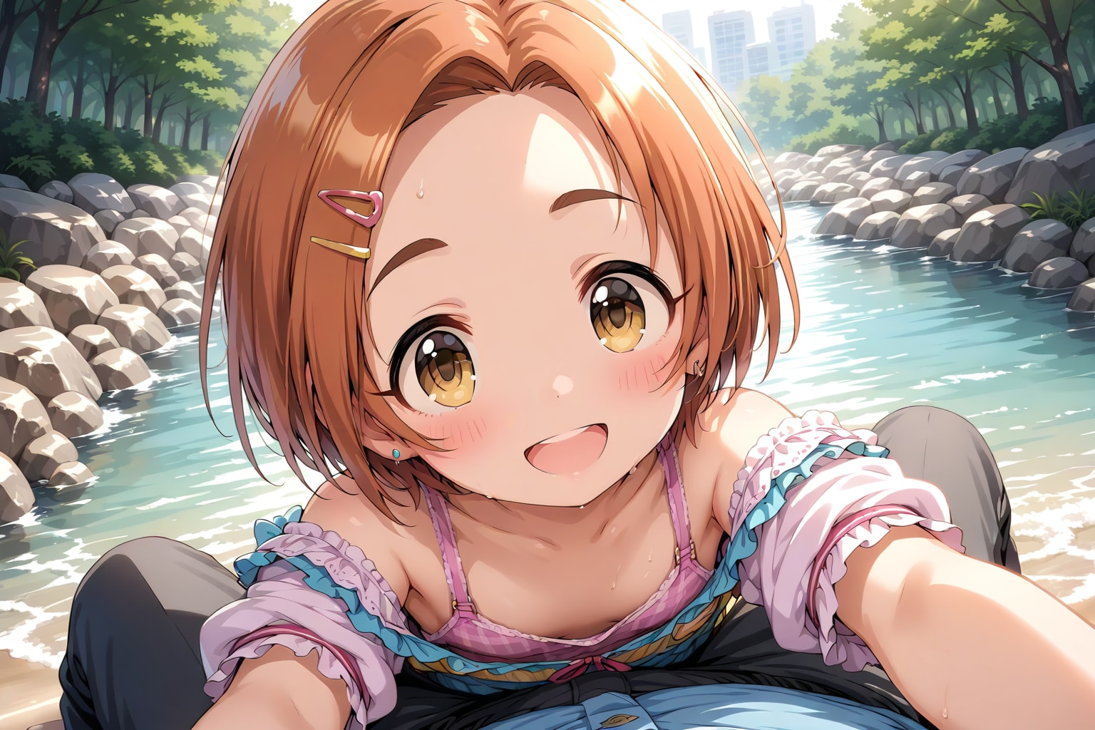 せんせぇ、川に入るの気持ちいいね！
