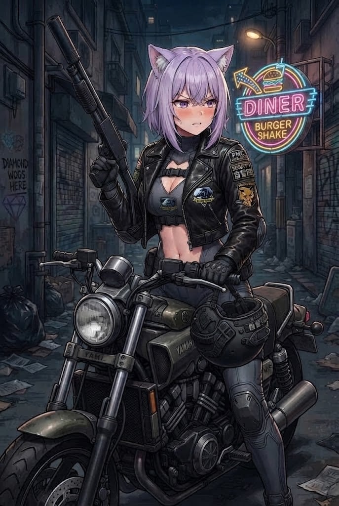 かなり治安の悪い街に流れ着いたライダーシス | の人気AIイラスト・グラビア