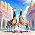 神殿とキリンさんとキリン着ぐるみちび子ちゃん 2枚目