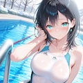 露天温水プールでなんとか 2枚目