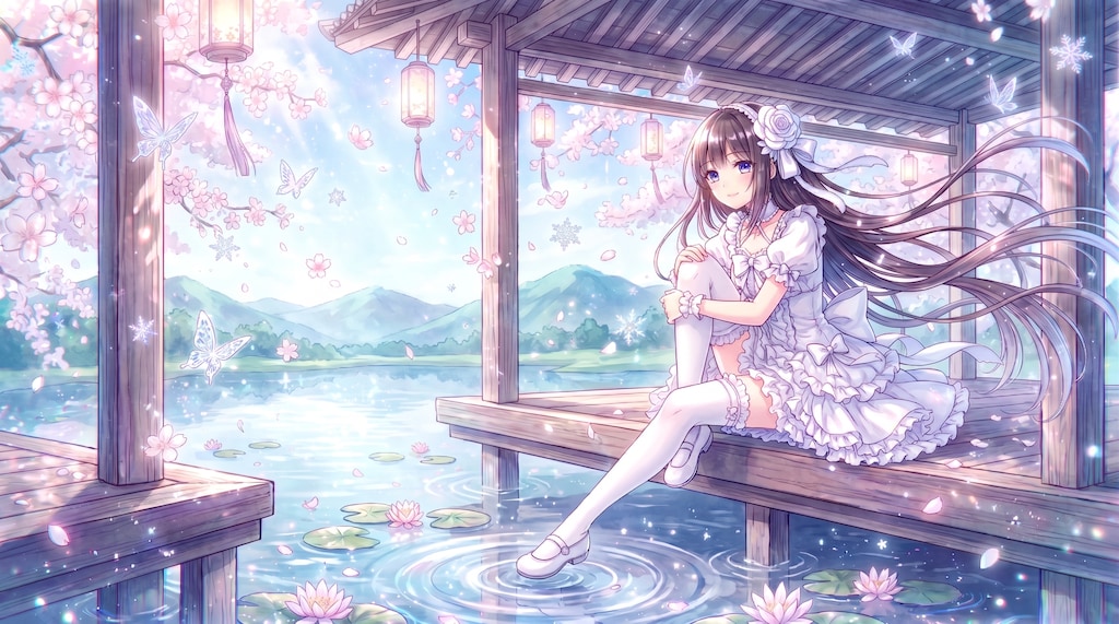 碧潭幽韻白薔薇