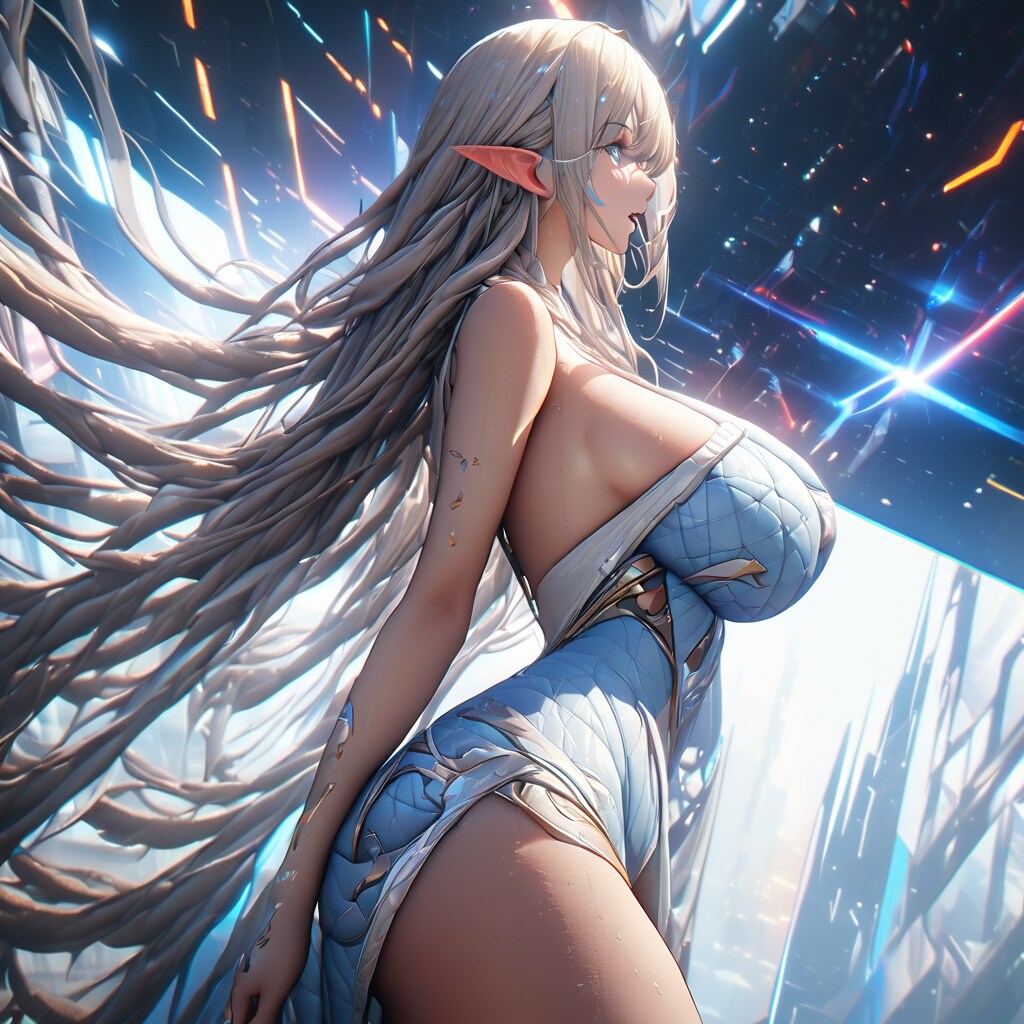 風に立つエルフの乙女