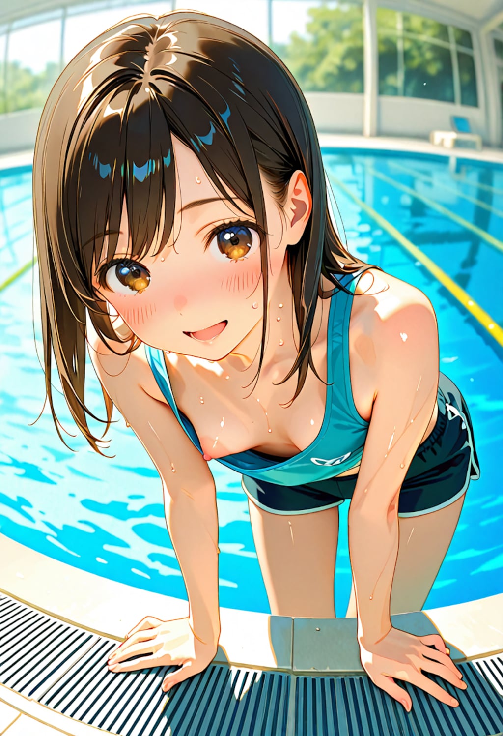 プールサイド　目が離せない瞬間