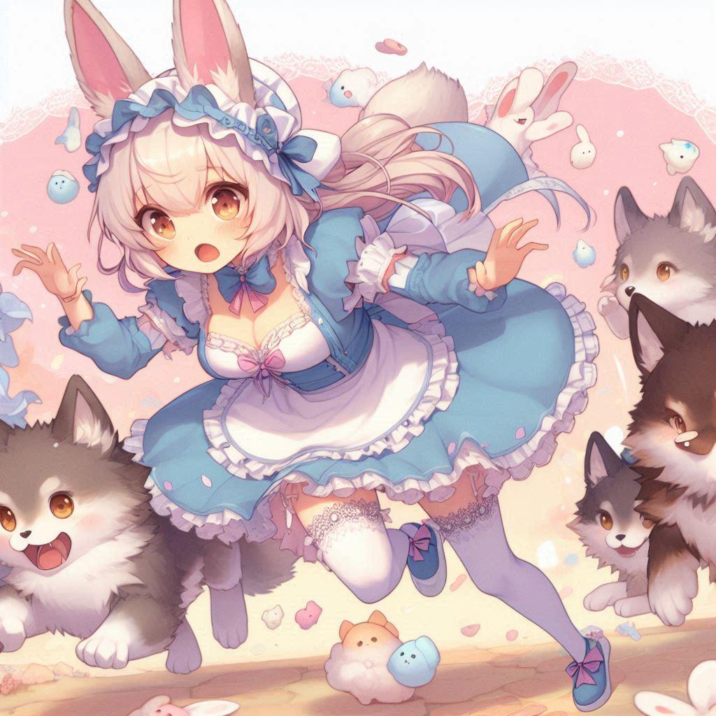 狼さんに襲われるウサギさん！！ | の人気AIイラスト・グラビア