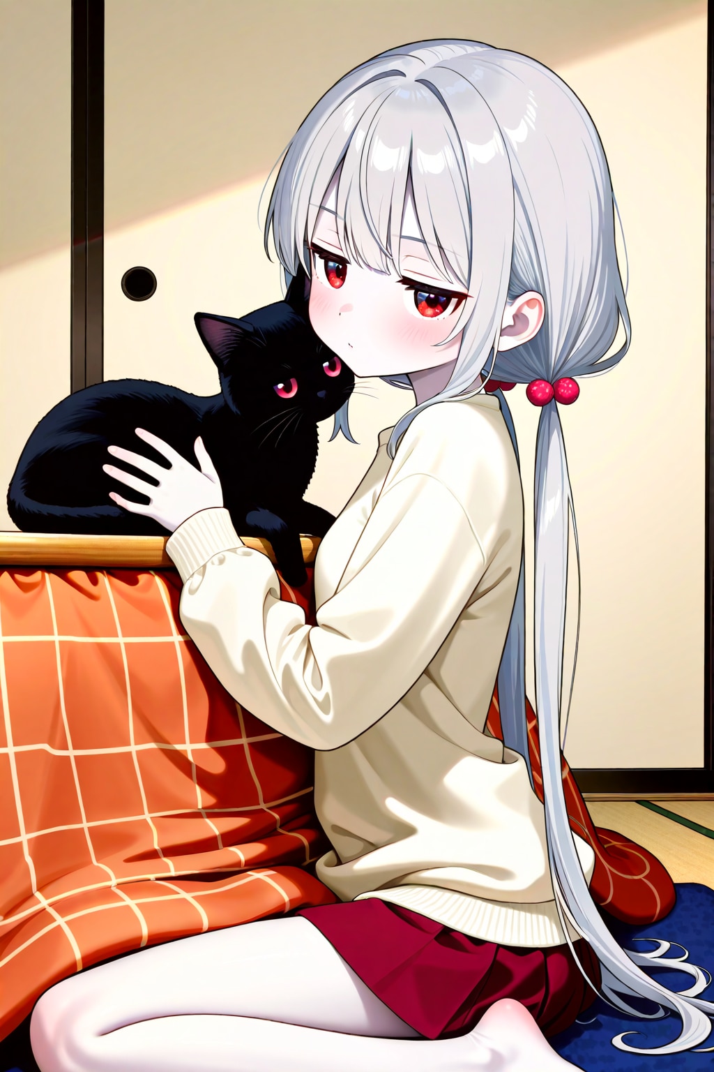 アイちゃんとこたつと子猫
