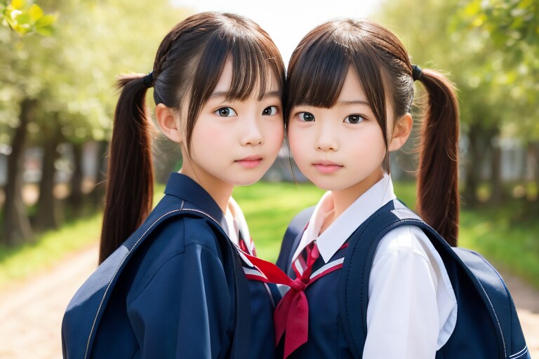 2人の女の子 | の人気AIイラスト・グラビア