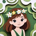 切り絵風 4枚目