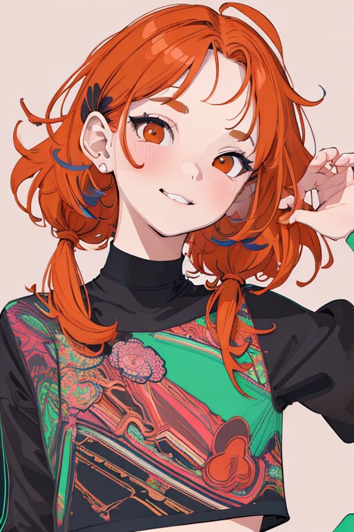 オレンジ髪元気な娘