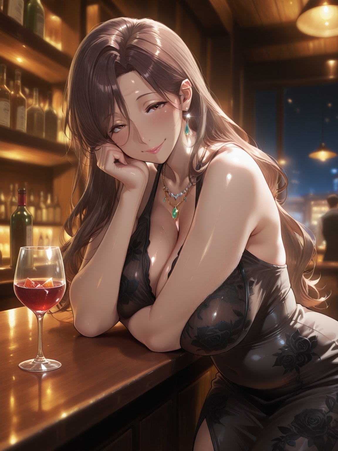 宵を纏うドレスと琥珀色の夜