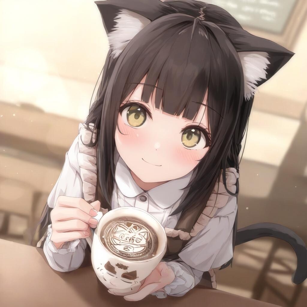 猫耳ちゃんとラテアート