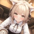 猫耳ちゃんとラテアート 2枚目