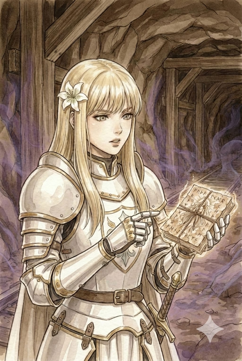 瘴気の炭鉱調査。瘴気を抑える護符。奥に進むにつれ濃くなる瘴気。待機命令を無視する異国の男。