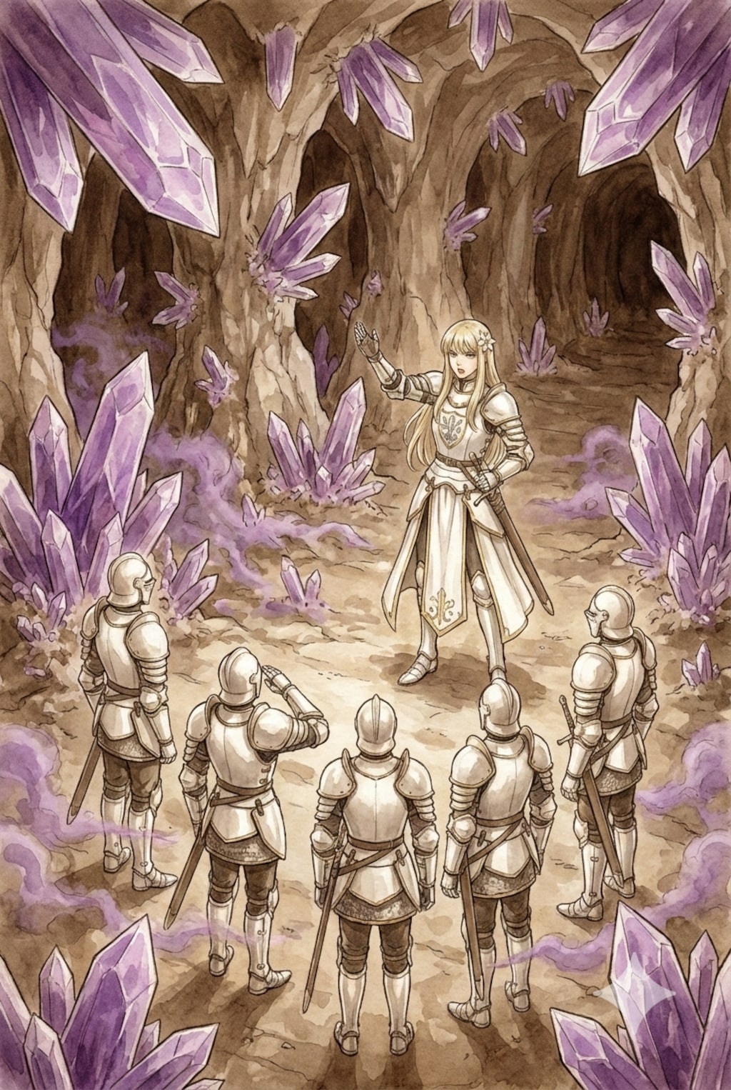 瘴気の炭鉱調査。瘴気を抑える護符。奥に進むにつれ濃くなる瘴気。待機命令を無視する異国の男。