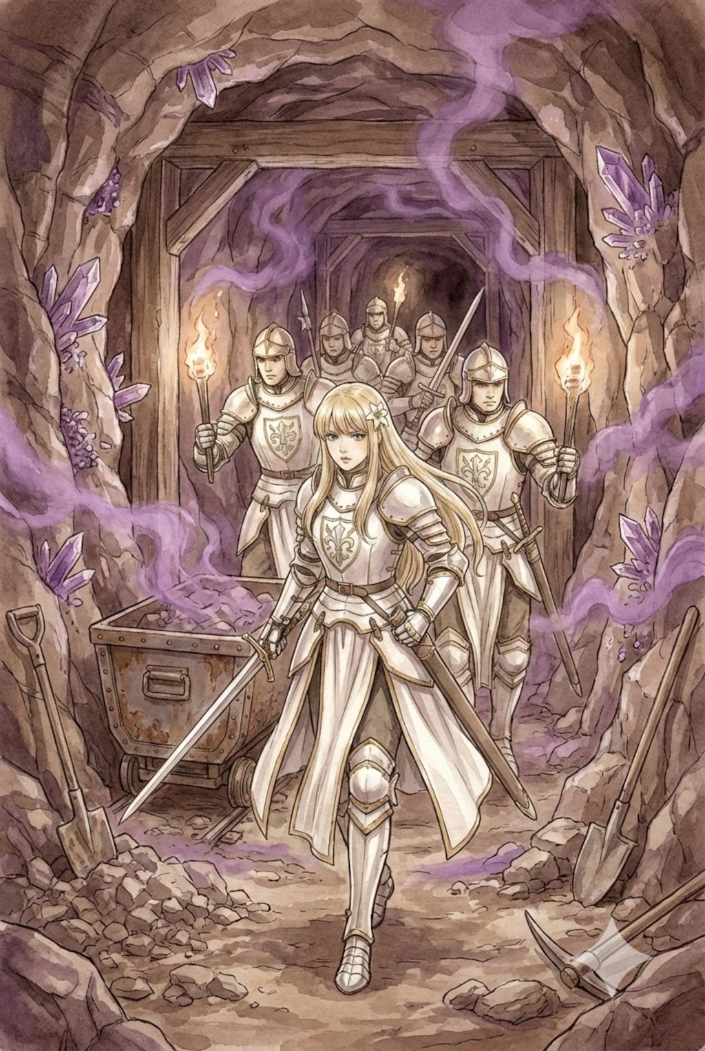 瘴気の炭鉱調査。瘴気を抑える護符。奥に進むにつれ濃くなる瘴気。待機命令を無視する異国の男。