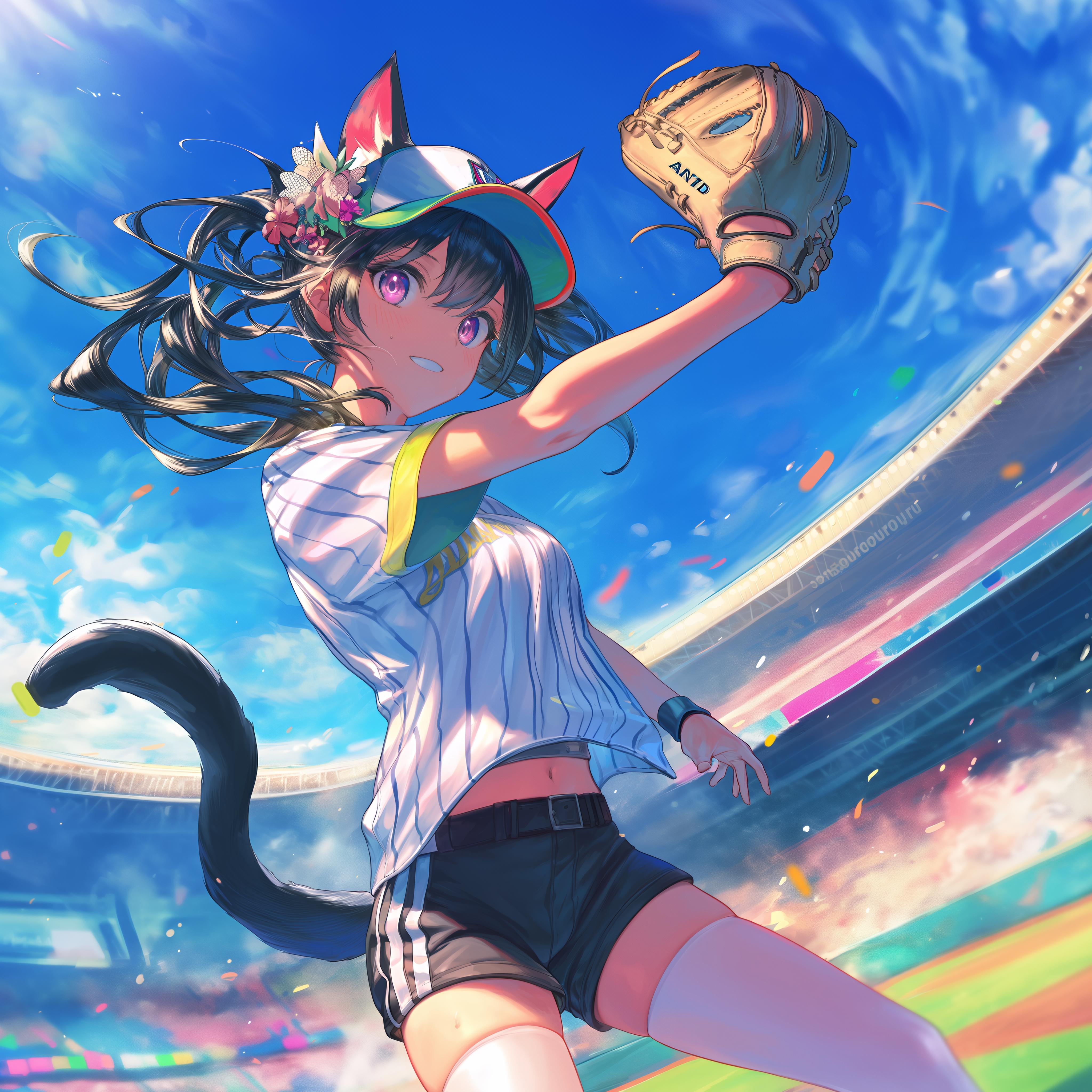 ソフトボール猫娘 | の人気AIイラスト・グラビア