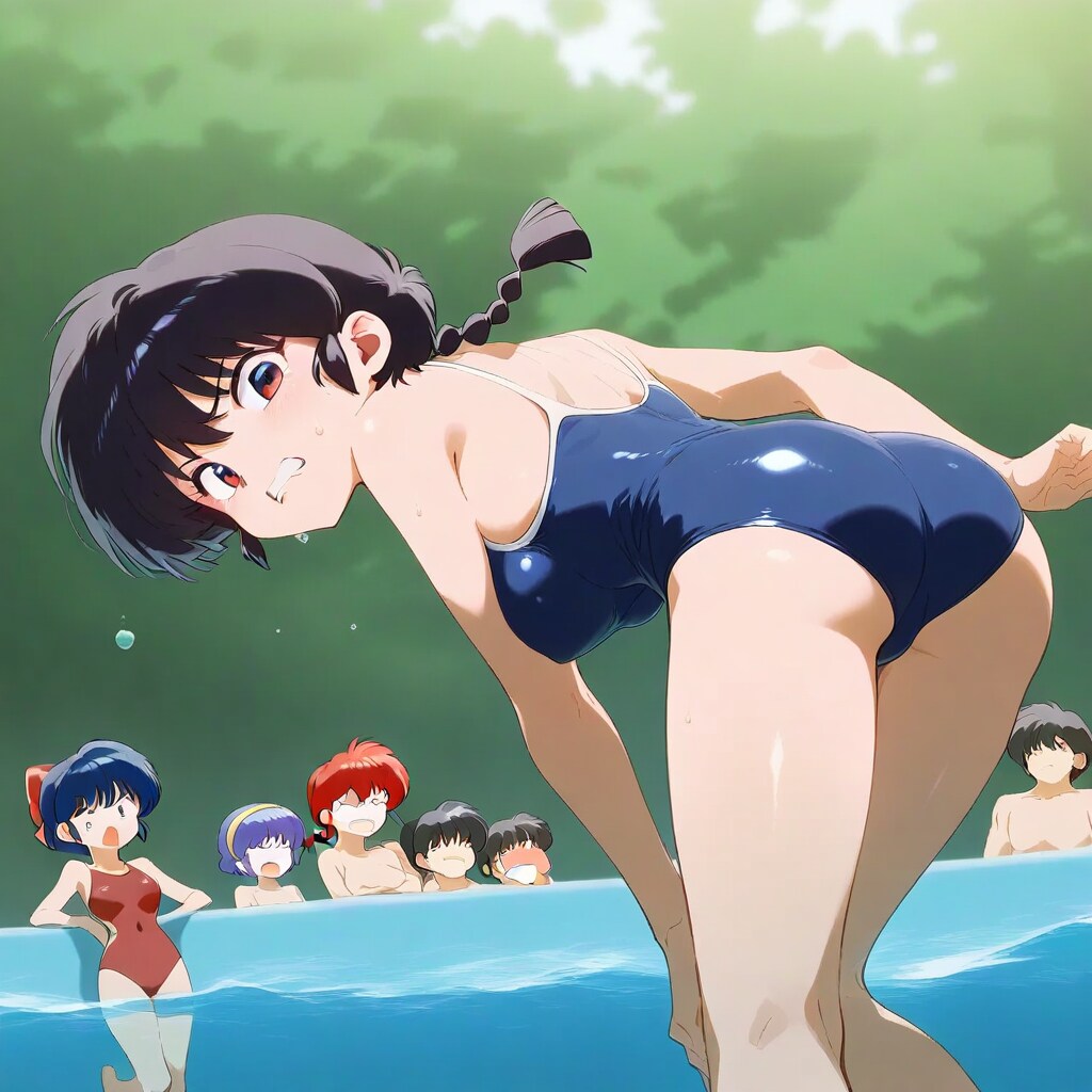 泳げない女子同士…