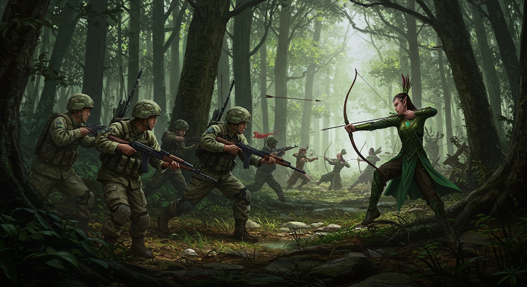 エルフ軍と戦闘