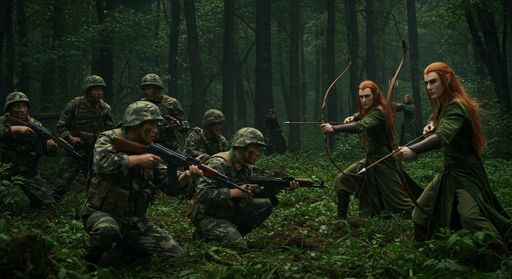 エルフ軍と戦闘