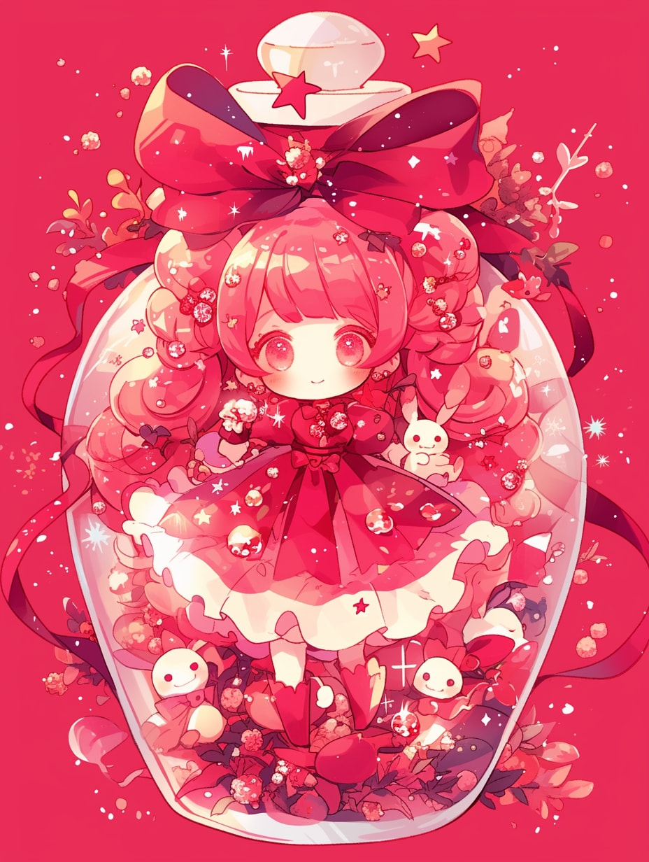 「瓶詰の少女」紅20 | の人気AIイラスト・グラビア