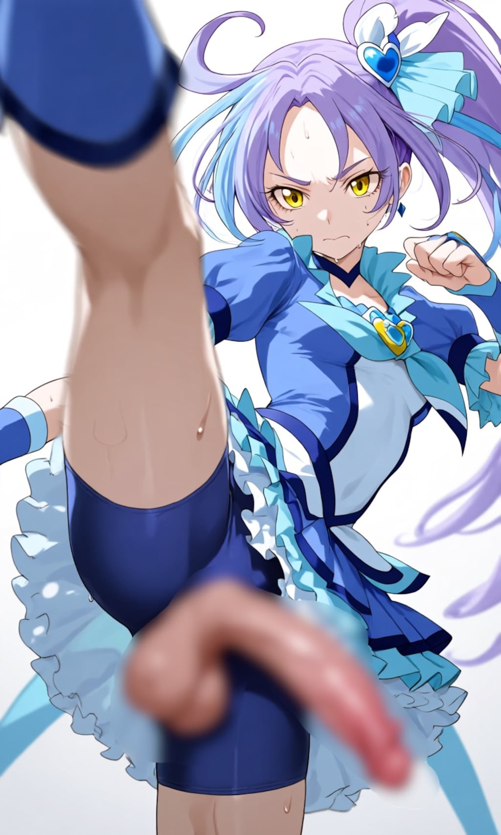 猫の戦士のかっこいいふたなりちんぽ付きキック♡