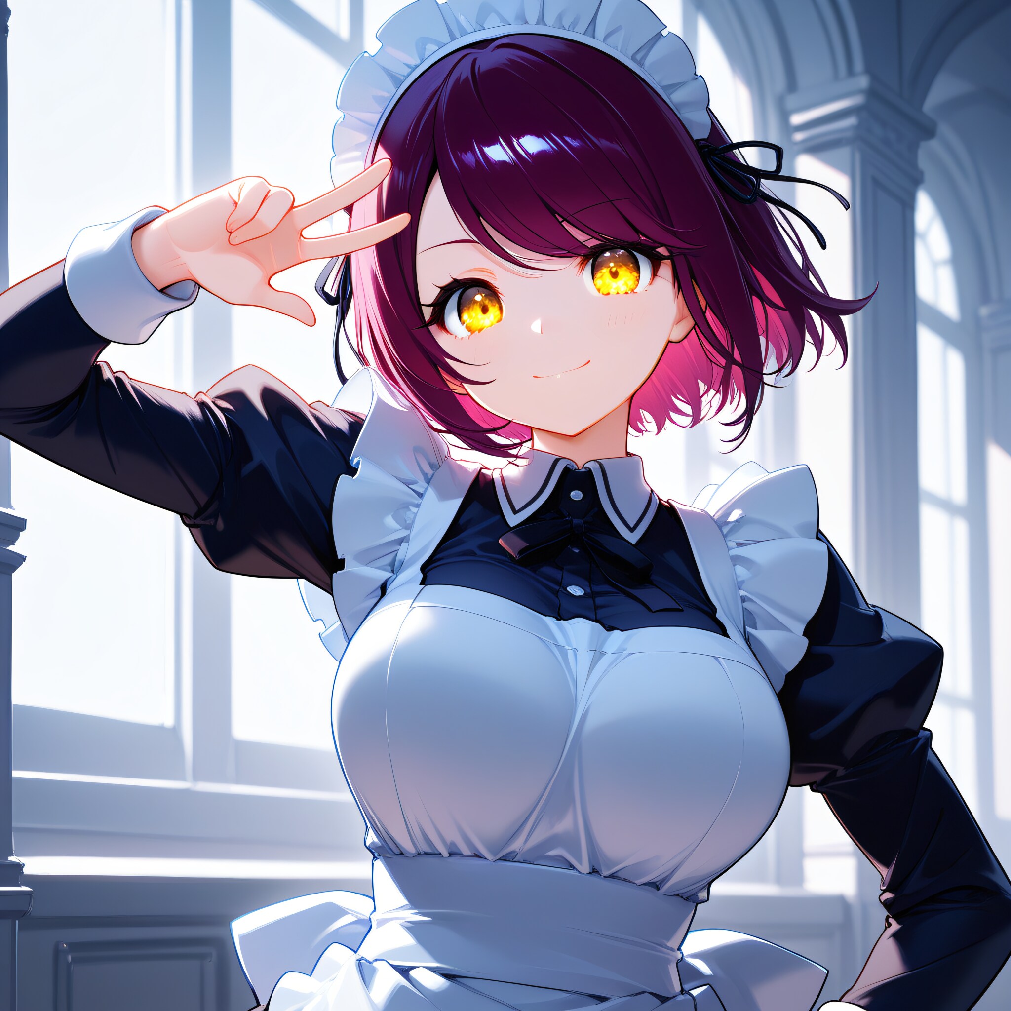 こんにちは（挨拶メイドの芽衣ちゃん） | の人気AIイラスト・グラビア