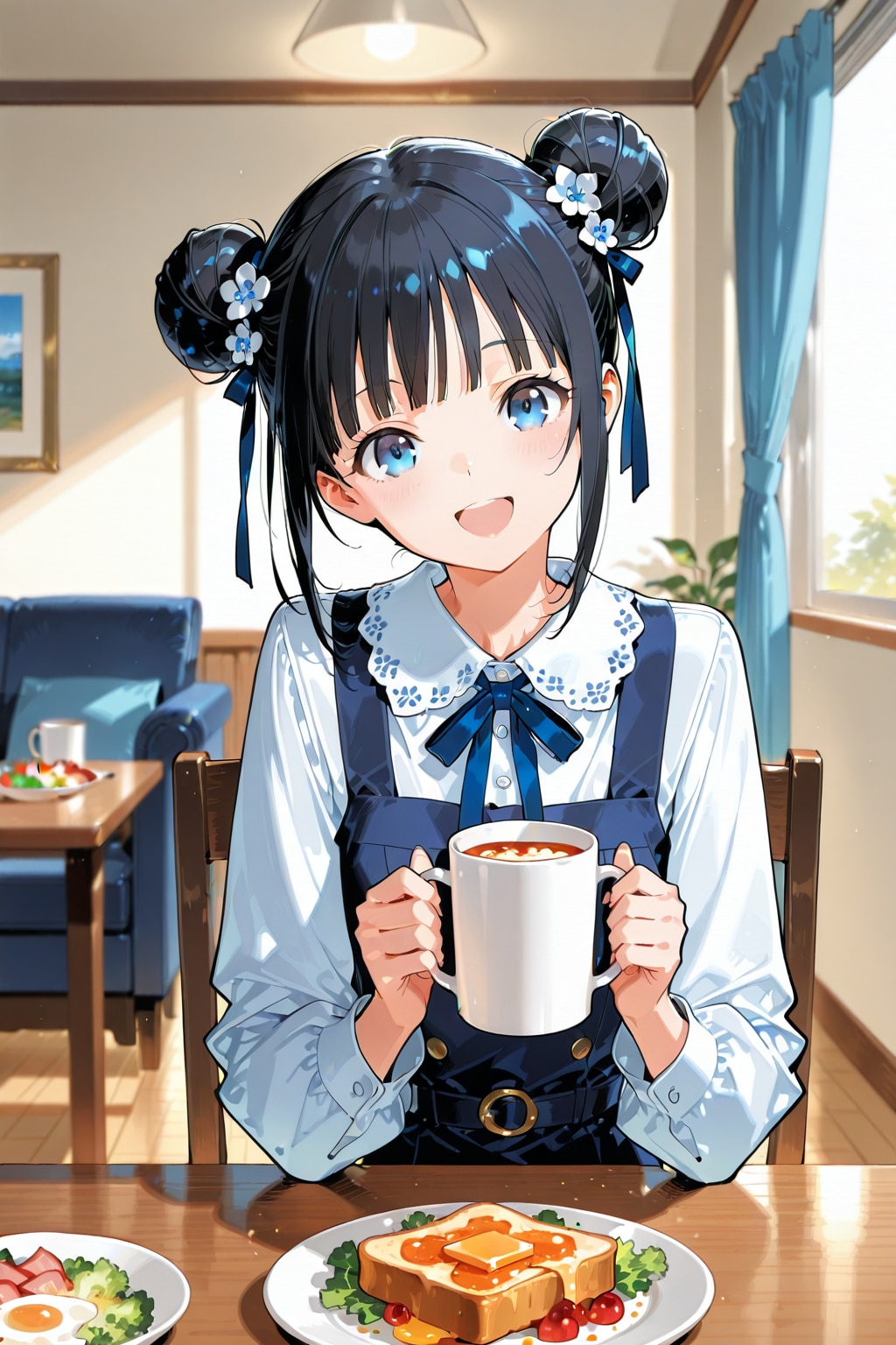 おだんごちゃん🍡✨と朝ごはん🍚✨　5/13 | の人気AIイラスト・グラビア