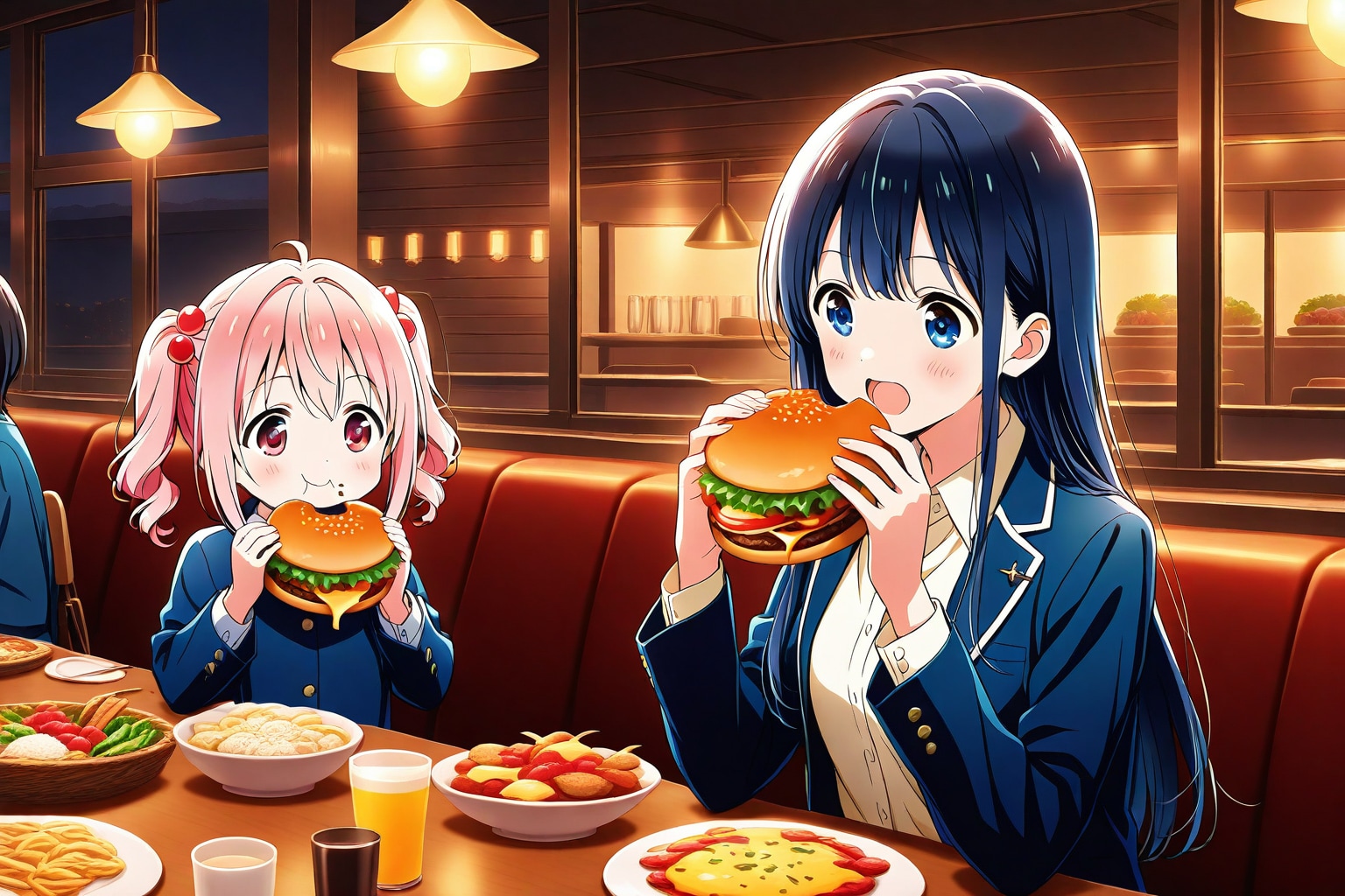 みんなでお食事 | の人気AIイラスト・グラビア