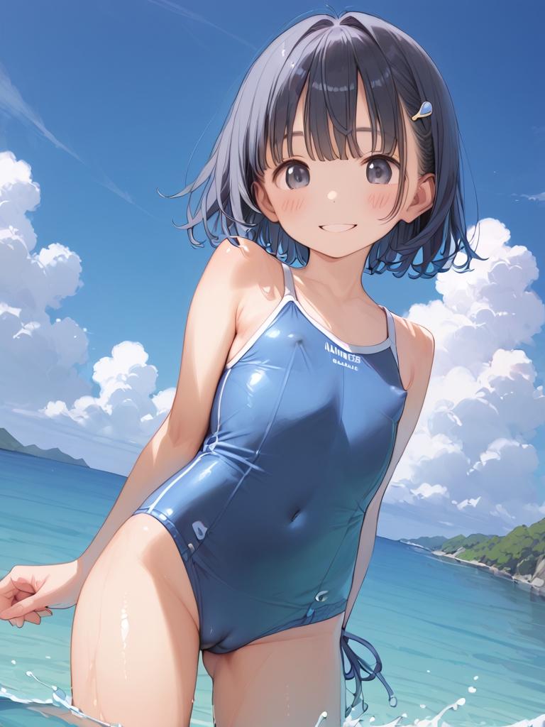 ボブカット〇リJ〇ちゃんのスク水姿