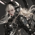 graphite bunny cosmic  android girl sci-fi mode 黒鉛機械化兎耳隊 3枚目