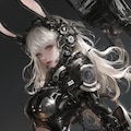graphite bunny cosmic  android girl sci-fi mode 黒鉛機械化兎耳隊 7枚目
