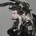 graphite bunny cosmic  android girl sci-fi mode 黒鉛機械化兎耳隊 10枚目
