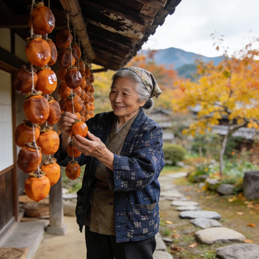 柿色に染まる田舎の風景