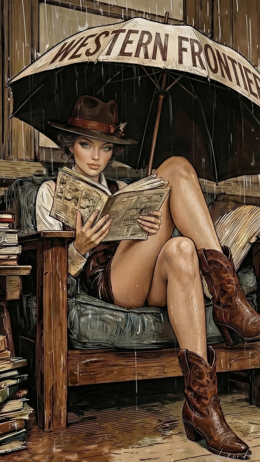 雨の日は賞金稼ぎもオフ／スマホ壁紙アーカイブ | の人気AIイラスト・グラビア