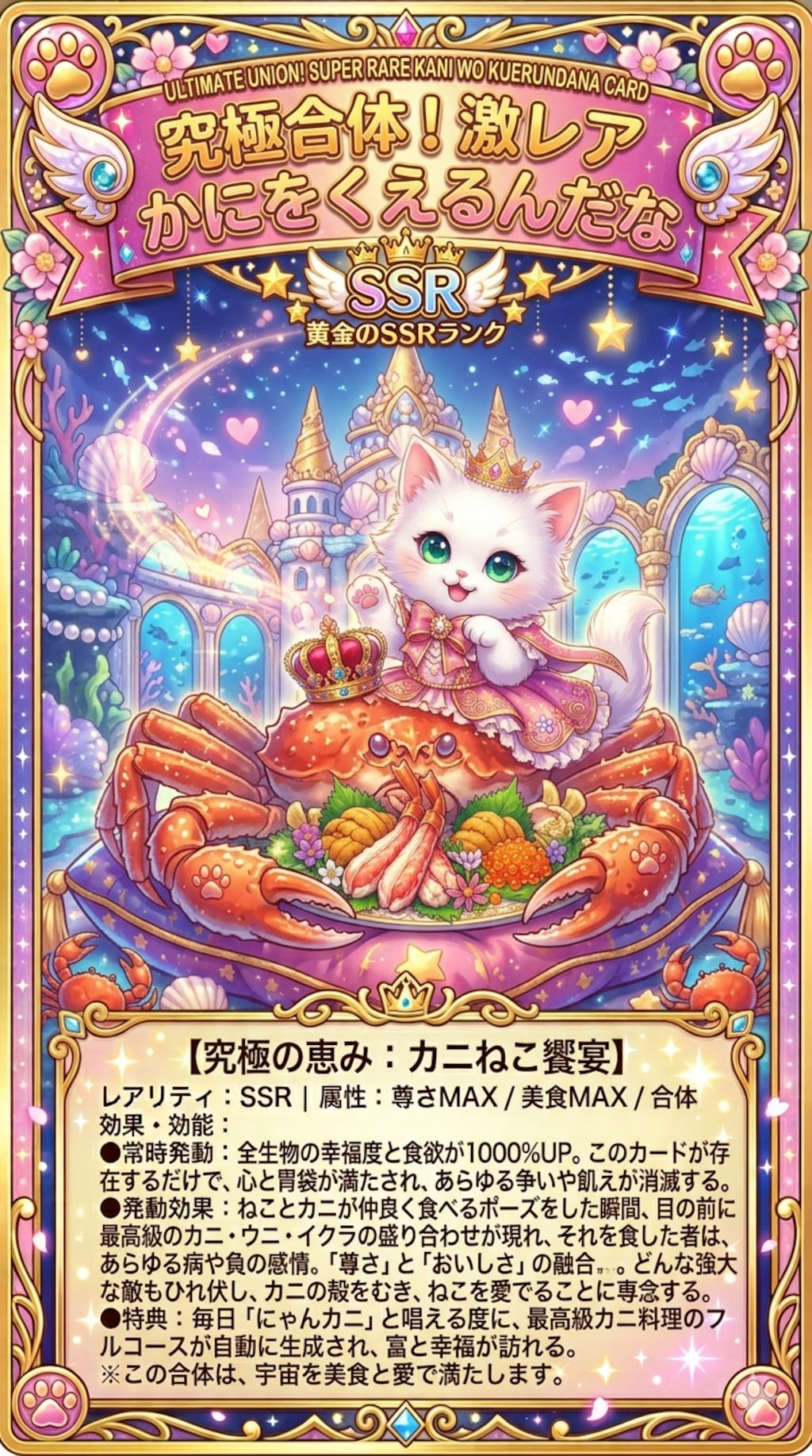 SSRかにをくえるんだな