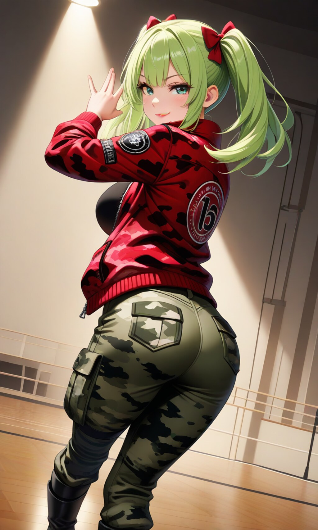 ウルフちゃんのダンススクールに遊びに来たあおいちゃん