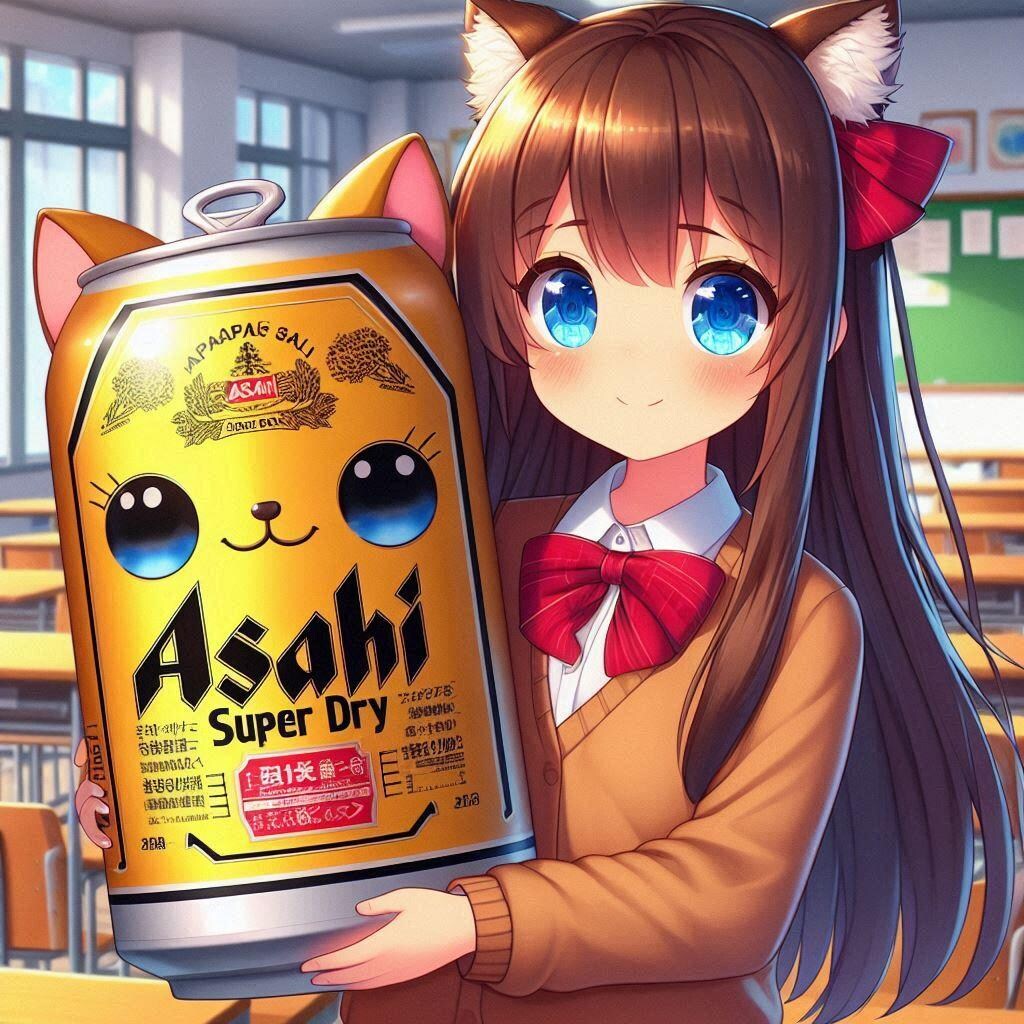 猫耳を生やしてもらったビール缶