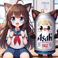 猫耳を生やしてもらったビール缶 8枚目