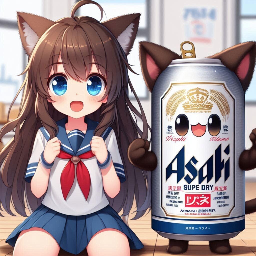 猫耳を生やしてもらったビール缶