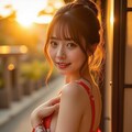京都の夕陽と和服美人 3枚目