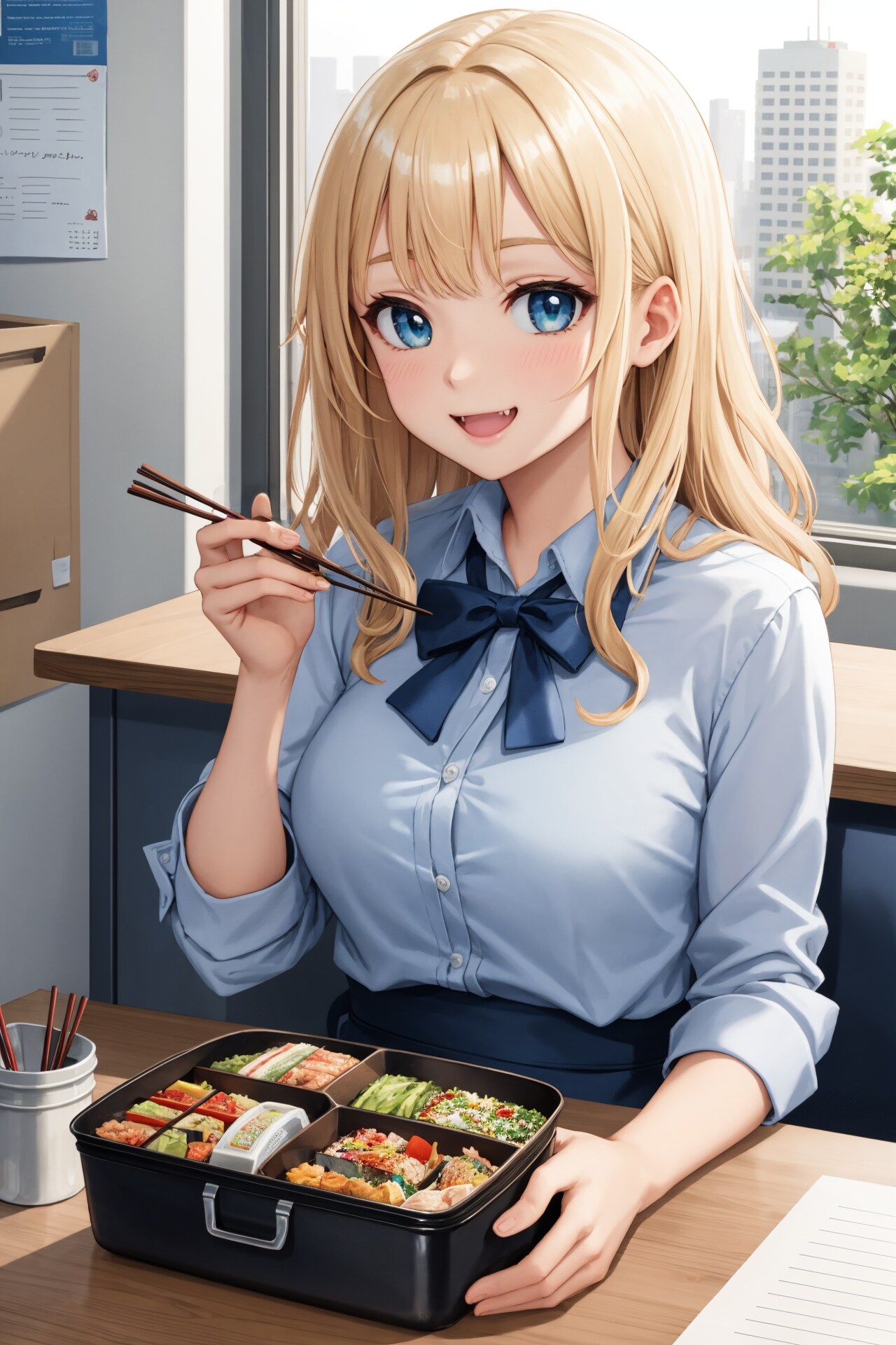 OLちちぷいちゃんお弁当タイム