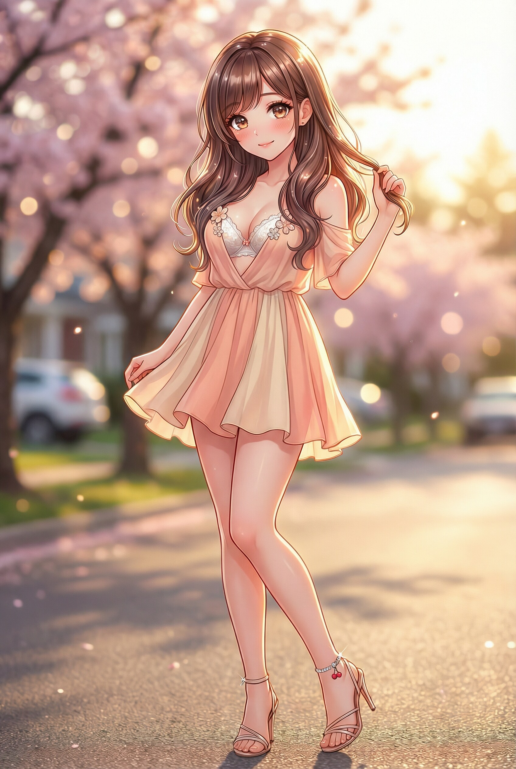 花影に舞う桃華