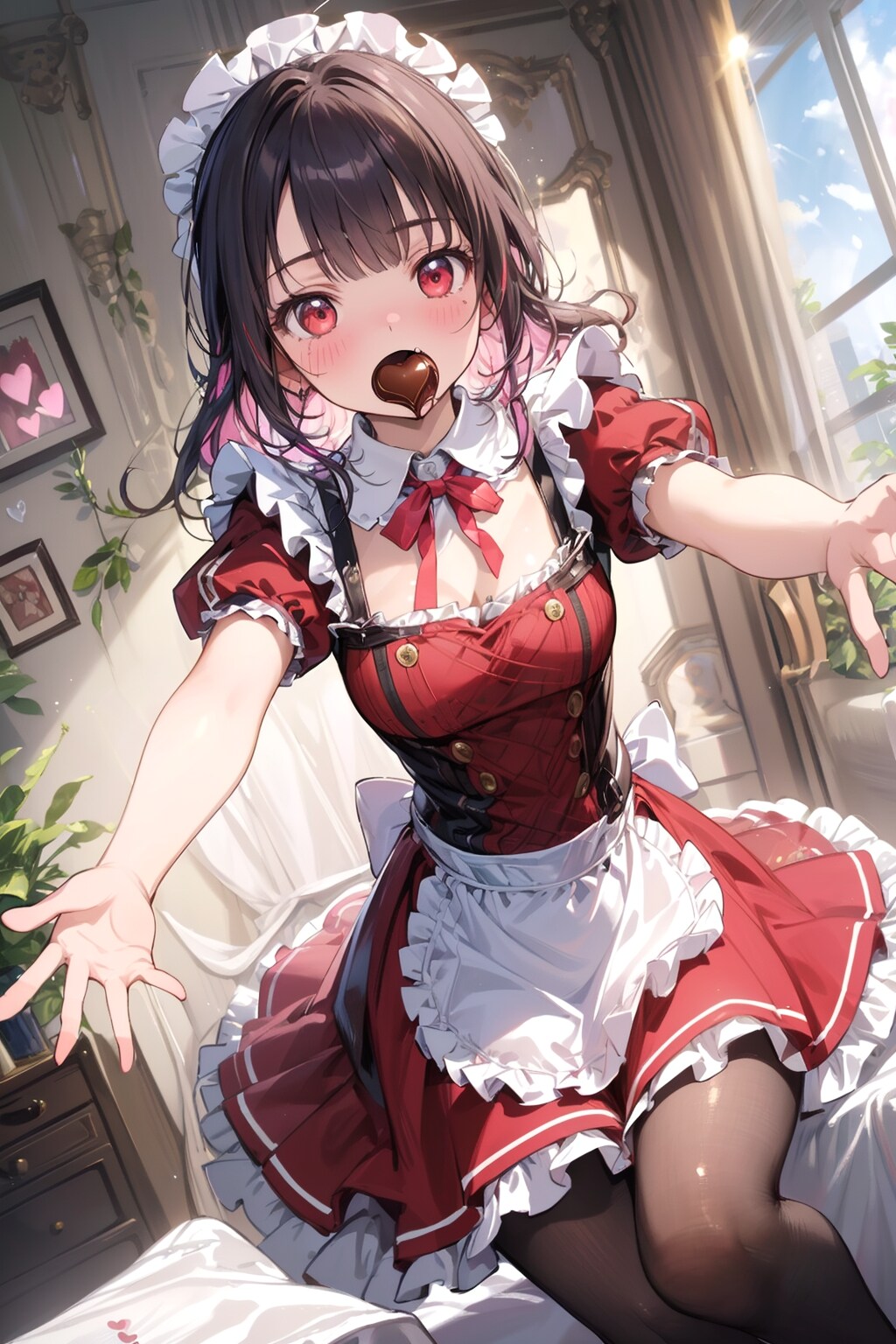 咥えチョコ、溶けた