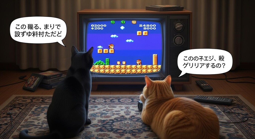 今日はゲームを見てるねこさんに喋ってもらった