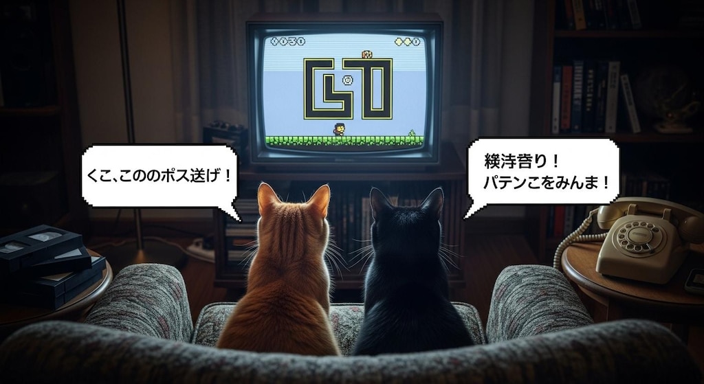 今日はゲームを見てるねこさんに喋ってもらった