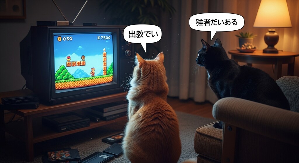 今日はゲームを見てるねこさんに喋ってもらった