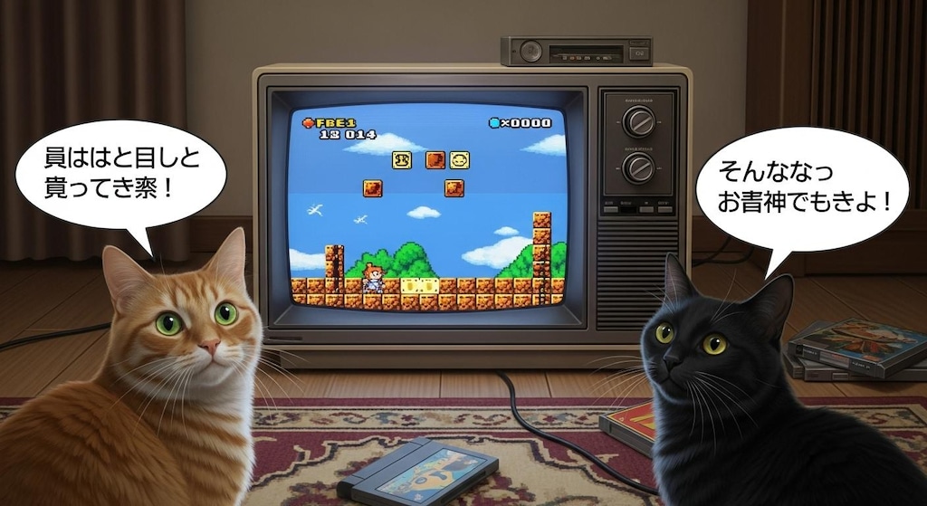 今日はゲームを見てるねこさんに喋ってもらった